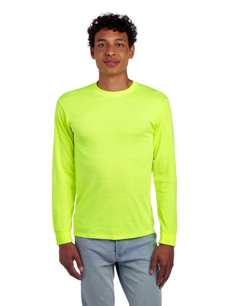 Jerzees Mens Dri-power Cotton Blend Long Sleeve Tees, Moisture Wicking, Odor Protection, Upf 30+, Sizes S-3x T-Shirt, Safety Green, Medium US - Image 1
